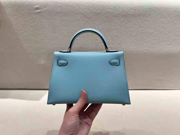 Hermès Mini Kelly II Epsom Macaron Blue x Gold Hardware