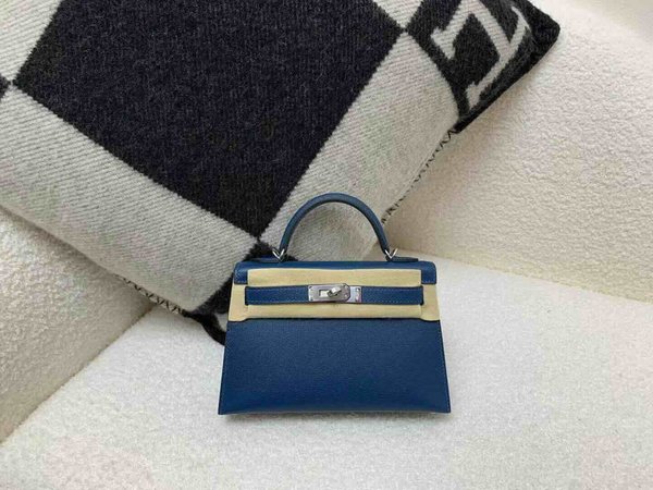 Hermès Mini Kelly II Madame Tie-Dye Blue x Palladium Hardware