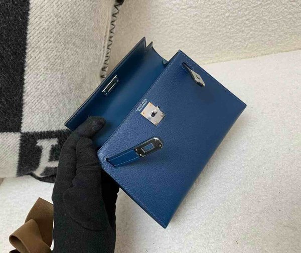 Hermès Mini Kelly II Madame Tie-Dye Blue x Palladium Hardware