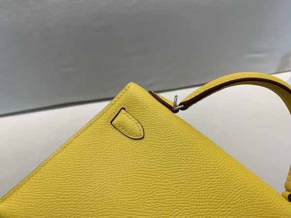 Hermès Mini Kelly II Epsom  Naples Yellow x Palladium Hardware