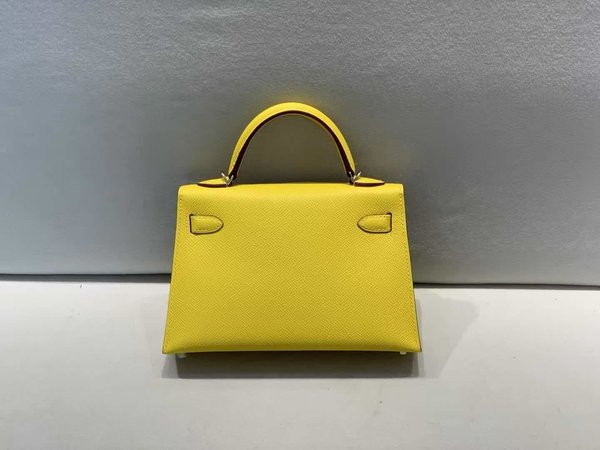 Hermès Mini Kelly II Epsom  Naples Yellow x Palladium Hardware