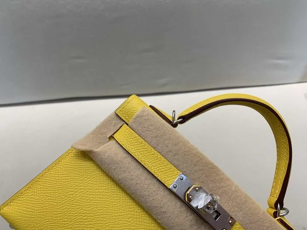 Hermès Mini Kelly II Epsom  Naples Yellow x Palladium Hardware