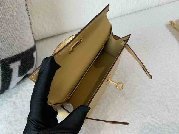 Hermès Mini Kelly II Chevre Olympic Gold x Gold Hardware