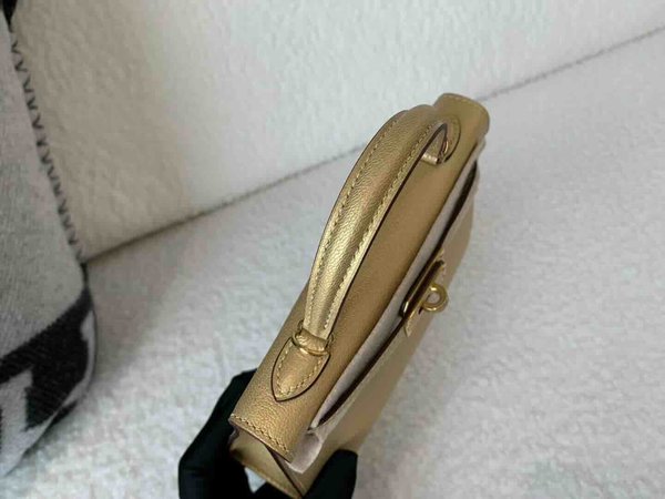 Hermès Mini Kelly II Chevre Olympic Gold x Gold Hardware