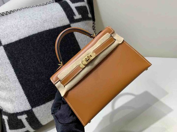 Hermès Mini Kelly II Box Gold x Gold Hardware