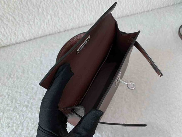 Hermès Mini Kelly II Chevre Havane x Palladium Hardware