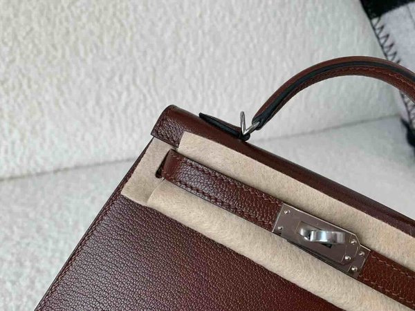 Hermès Mini Kelly II Chevre Havane x Palladium Hardware
