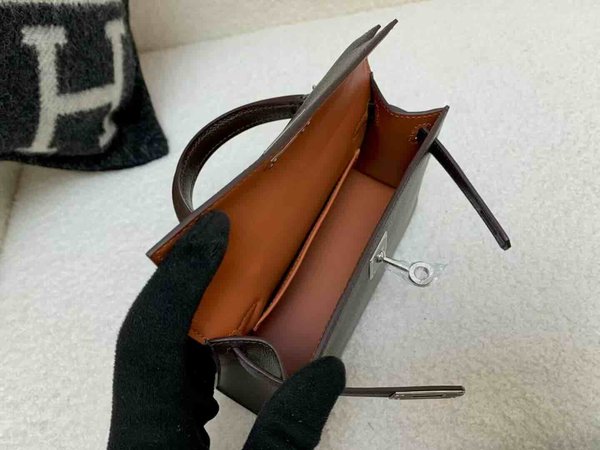 Hermès Mini Kelly II Chevre Havana (Interior Honey Brown) x Palladium Hardware