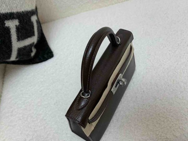 Hermès Mini Kelly II Chevre Havana (Interior Honey Brown) x Palladium Hardware