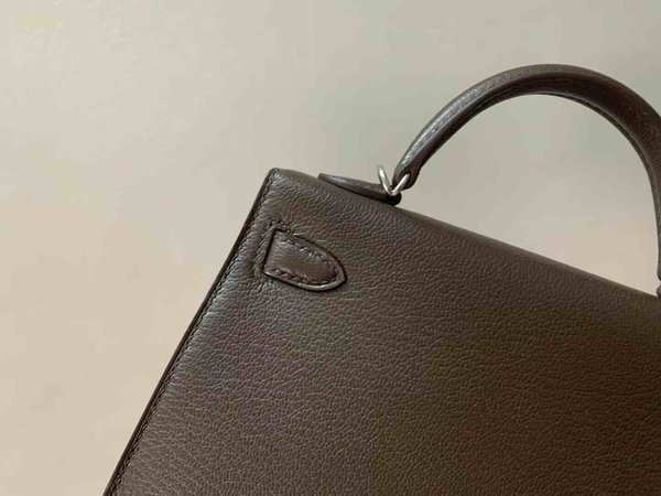 Hermès Mini Kelly II Ebene Chèvre Mysore x Palladium Hardware