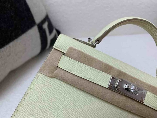 Hermès Mini Kelly II Epsom Jaune Poussin x Palladium Hardware