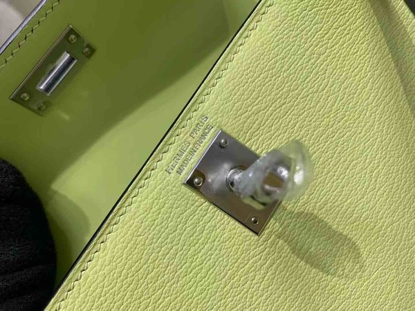 Hermès Mini Kelly II Chevre Mimosa x Palladium Hardware
