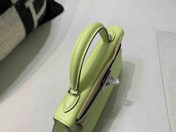 Hermès Mini Kelly II Chevre Mimosa x Palladium Hardware