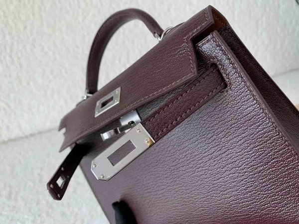 Hermès Mini Kelly II Chevre Rouge Sellier & Gold x Palladium Hardware