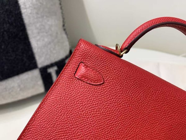 Hermès Mini Kelly II Epsom Rouge Casaque x Gold Hardware