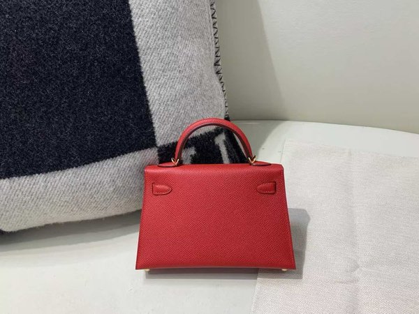 Hermès Mini Kelly II Epsom Rouge Casaque x Gold Hardware