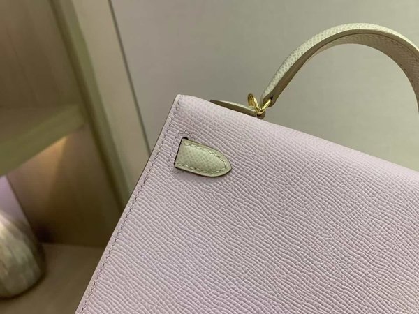 Hermès Mini Kelly II Epsom Rose Sakura and Craie x Gold Hardware