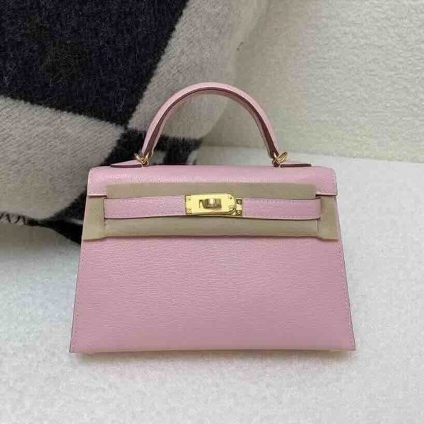 Hermès Mini Kelly II Chevre Veaux Sakura Pink x Gold Hardware