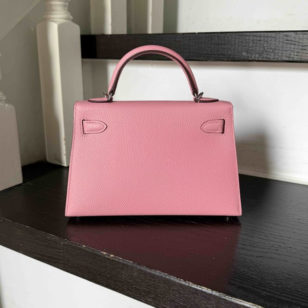 Hermès Mini Kelly II Epsom Rose Confetti x Palladium Hardware