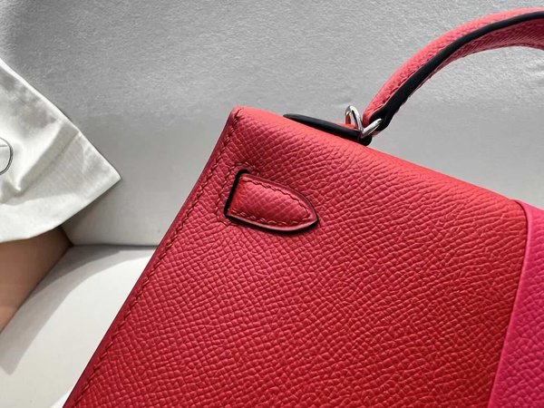 Hermès Mini Kelly II Epsom Rose Mexico & Capucine Epsom x Palladium Hardware