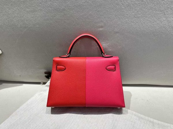 Hermès Mini Kelly II Epsom Rose Mexico & Capucine Epsom x Palladium Hardware