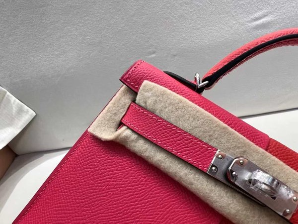 Hermès Mini Kelly II Epsom Rose Mexico & Capucine Epsom x Palladium Hardware
