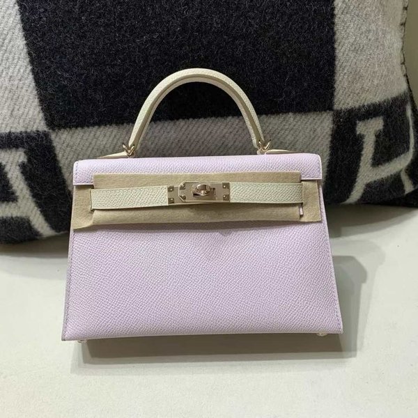 Hermès Mini Kelly II Mauve Sylvestre & Craie Epsom x RoseGold Hardware