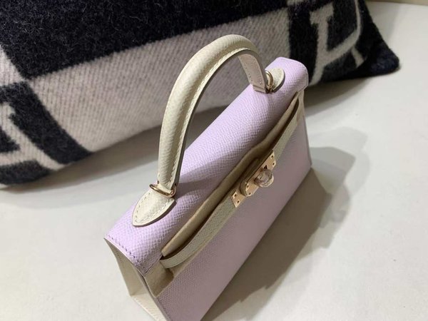 Hermès Mini Kelly II Mauve Sylvestre & Craie Epsom x RoseGold Hardware