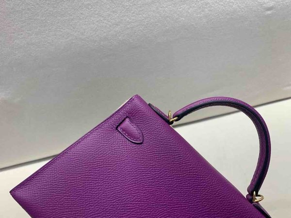 Hermès Mini Kelly II Epsom Anemone x Gold Hardware