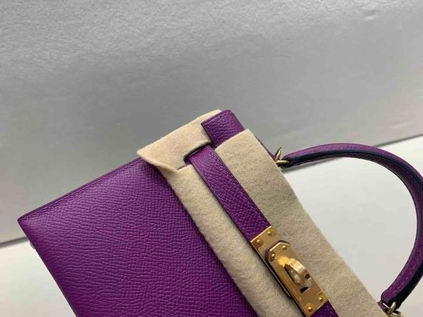 Hermès Mini Kelly II Epsom Anemone x Gold Hardware