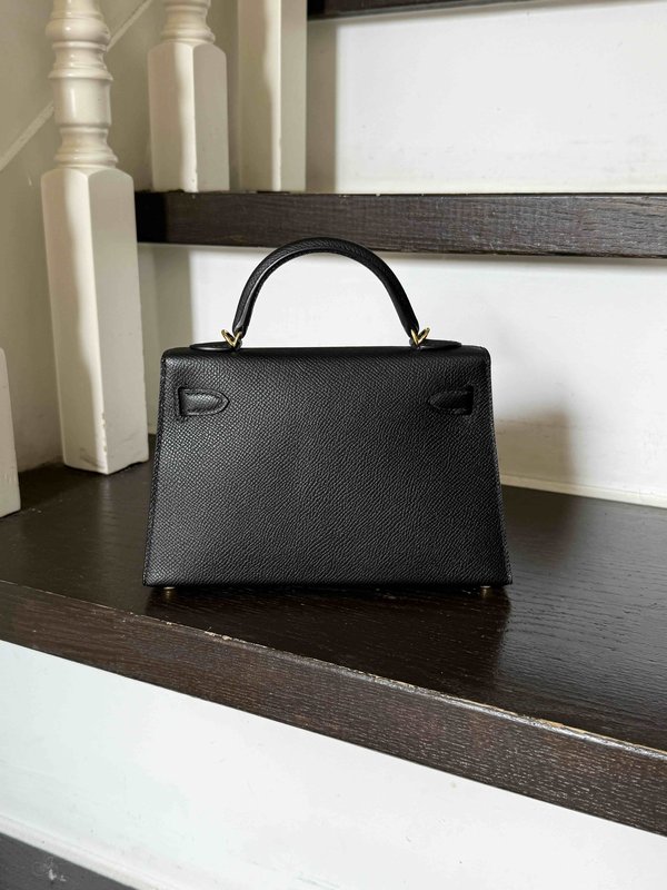 Hermès Mini Kelly II  Epsom Noir x Gold Hardware
