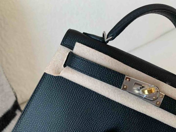 Hermès Mini Kelly II Noir Epsom x Palladium Hardware