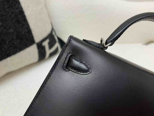 Hermès Mini Kelly II Box Noir x Palladium Hardware