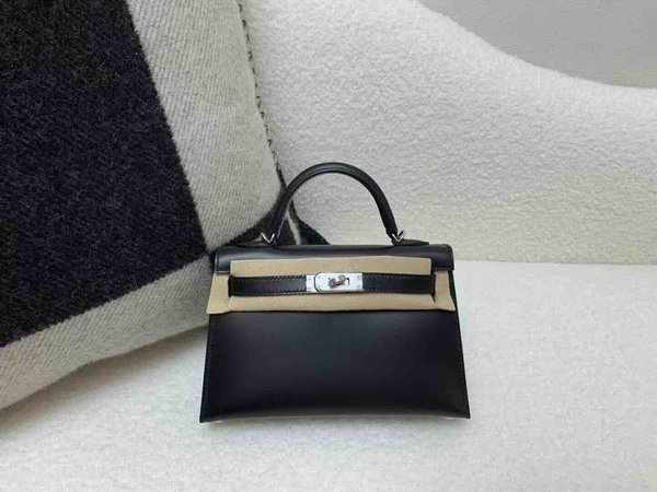 Hermès Mini Kelly II Box Noir x Palladium Hardware