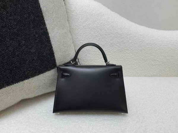Hermès Mini Kelly II Box Noir x Palladium Hardware