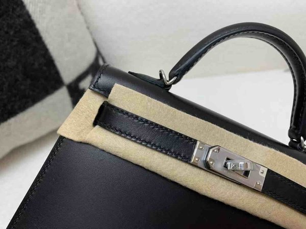 Hermès Mini Kelly II Box Noir x Palladium Hardware