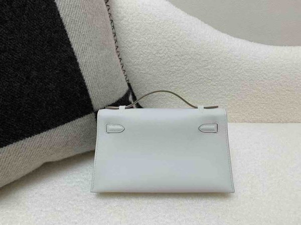 Hermès Mini Kelly I Swift Gris Lait x Palladium Hardware