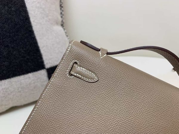 Hermès Pochette Epsom Etoupe x Palladium Hardware