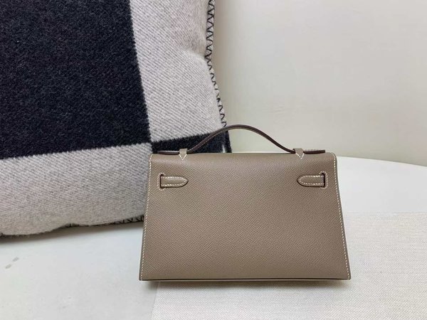 Hermès Pochette Epsom Etoupe x Palladium Hardware