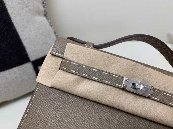 Hermès Pochette Epsom Etoupe x Palladium Hardware