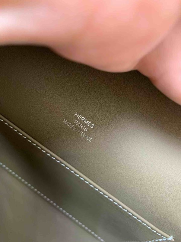 Hermès Pochette Swift Etoupe x Palladium Hardware