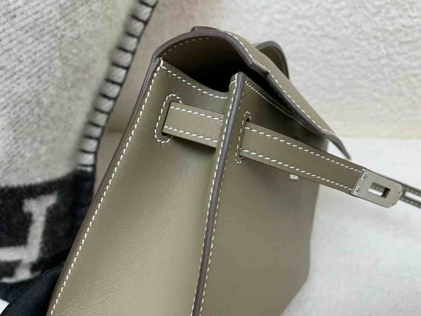 Hermès Pochette Swift Etoupe x Palladium Hardware
