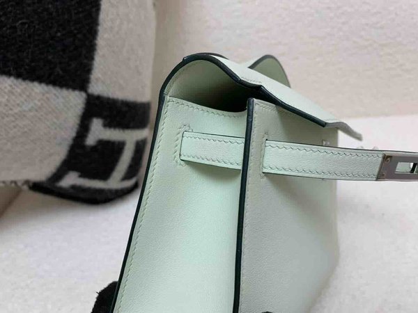 Hermès Pochette Swift Bubble Green x Palladium Hardware