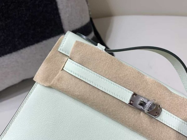 Hermès Mini Kelly I Swift Bubble Green x Palladium Hardware