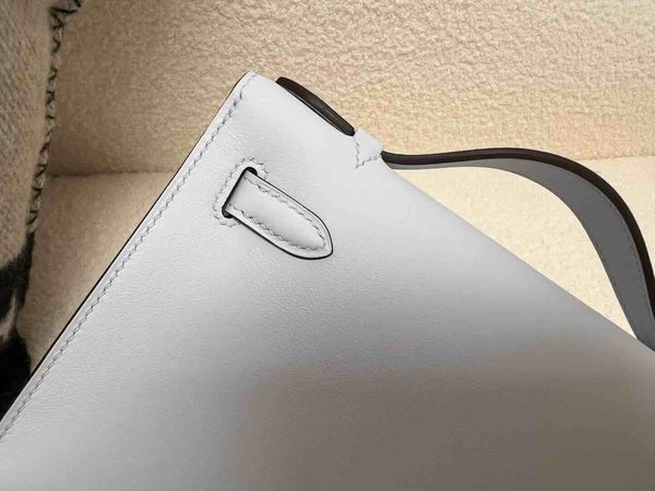 Hermès Pochette Swift Bleu Brume x Palladium Hardware