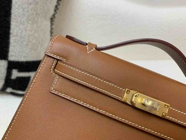 Hermès Pochette Swift Gold x Gold Hardware