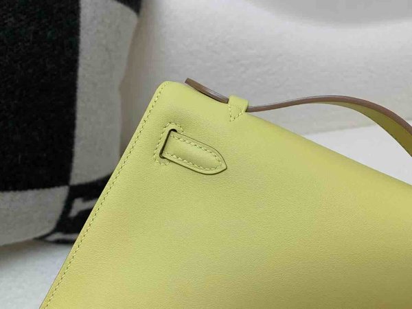 Hermès Pochette Swift Jaune Poussin x Palladium Hardware