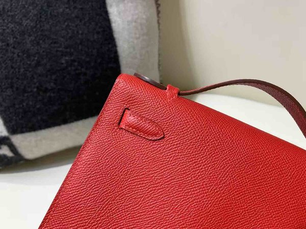 Kelly Pochette Epsom Rouge Casaque x Gold Hardware