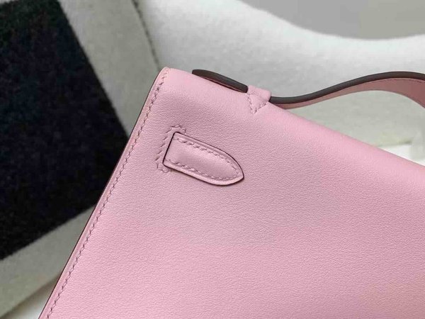 Hermès Mini Kelly I Swift Sakura Pink x Palladium Hardware