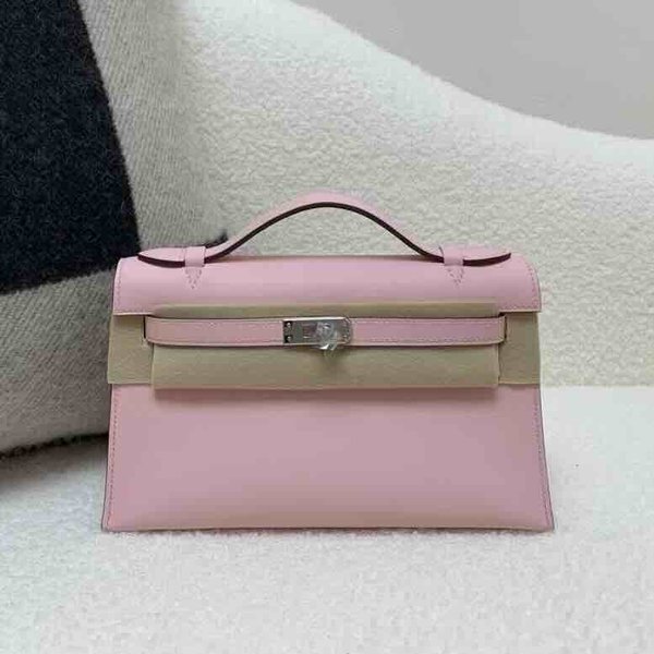Hermès Mini Kelly I Swift Sakura Pink x Palladium Hardware
